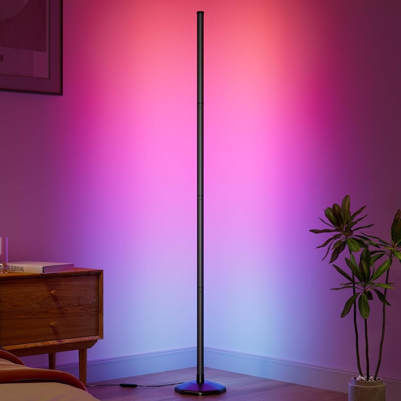 Buyya 165,5 cm LED álló lámpa RGB távirányítóval, app vezérléssel, színváltó, dimmelhető, zeneszinkron