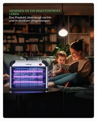 Buzbug LED zamka za insekte za unutarnje prostore, 3 LED žarulje s vijekom trajanja od 50000 sati, energetski učinkovito privlačenje s dva frekvencijska pojasa, visokonaponski električni uređaj za uništavanje komaraca, muholovka i zamka za komarce 6