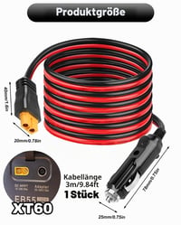 BUZUYIWAR 12V/24V DC adaptér XT60 nabíjací kábel do auta 3M pre EcoFlow Delta 2 3 Max Bluetti EB55 Anker 757 767 Solix C200 C300 C1000 nabíjacia stanica 6