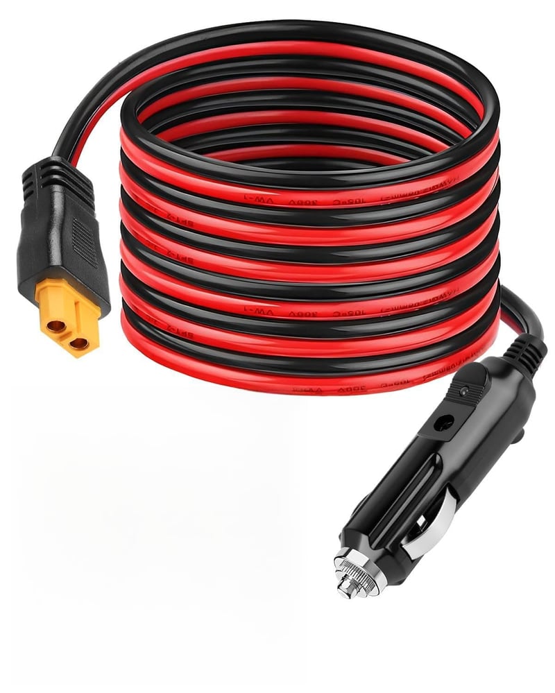 BUZUYIWAR 12V/24V DC adaptér XT60 nabíjací kábel do auta 3M pre EcoFlow Delta 2 3 Max Bluetti EB55 Anker 757 767 Solix C200 C300 C1000 nabíjacia stanica