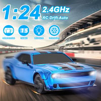 BuzzoXerex RC drift auto, Mini RC drift auto 1:24 4WD s LED svetlami, 18 km/h, diaľkovo ovládané auto pre deti aj dospelých od 6 rokov 3