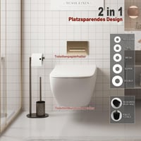 BVL WC súprava, sivá, kúpeľňová súprava z nehrdzavejúcej ocele s držiakom na toaletný papier a WC kefou, stojace vyhotovenie 2