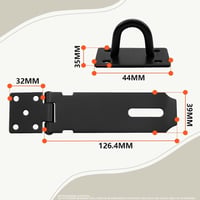 Bwintech 100 mm-es Fekete Lakatpánt Szett - 2 db Rozsdamentes Acél Ajtózár Retesz Szekrényhez, Kapuhoz, Fészerhez - Csavarokkal 2