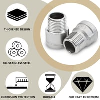 Bwintech 2 db 3/4" BSP Menetes Rozsdamentes Acél Átalakító - Hatlapfejű Szűkítő Csatlakozó Gáz és Folyadék Vezetékekhez 6