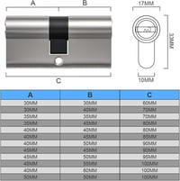Bwintech 30/30 mm Euro hengerzár 60 mm kulccsal, nikkelezett, biztonsági zárfej 2