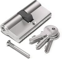 Bwintech 30/30 mm Euro hengerzár 60 mm kulccsal, nikkelezett, biztonsági zárfej 1