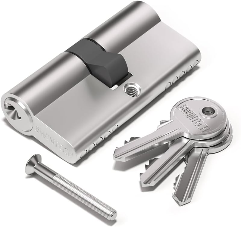 Bwintech 30/30 mm Euro hengerzár 60 mm kulccsal, nikkelezett, biztonsági zárfej