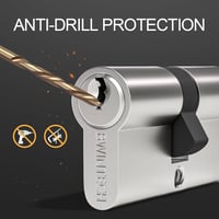 Bwintech 30/30 mm Euro hengerzár 60 mm kulccsal, nikkelezett, biztonsági zárfej 3