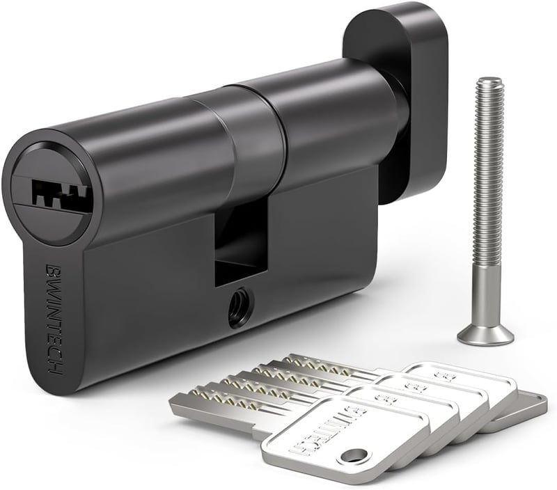 Bwintech Euro Hengerzár 70 mm (35T/35) Gombos 5 Kulccsal - fekete