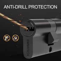 Bwintech Euro Hengerzár 70 mm (35T/35) Gombos 5 Kulccsal - fekete 3
