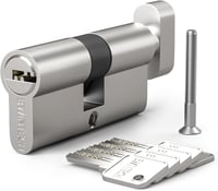 Bwintech 45mm Euro Hengerzár Nikkel Felülettel, 5 Kulccsal, Fúrás és Kimaródás Elleni Védelemmel 1