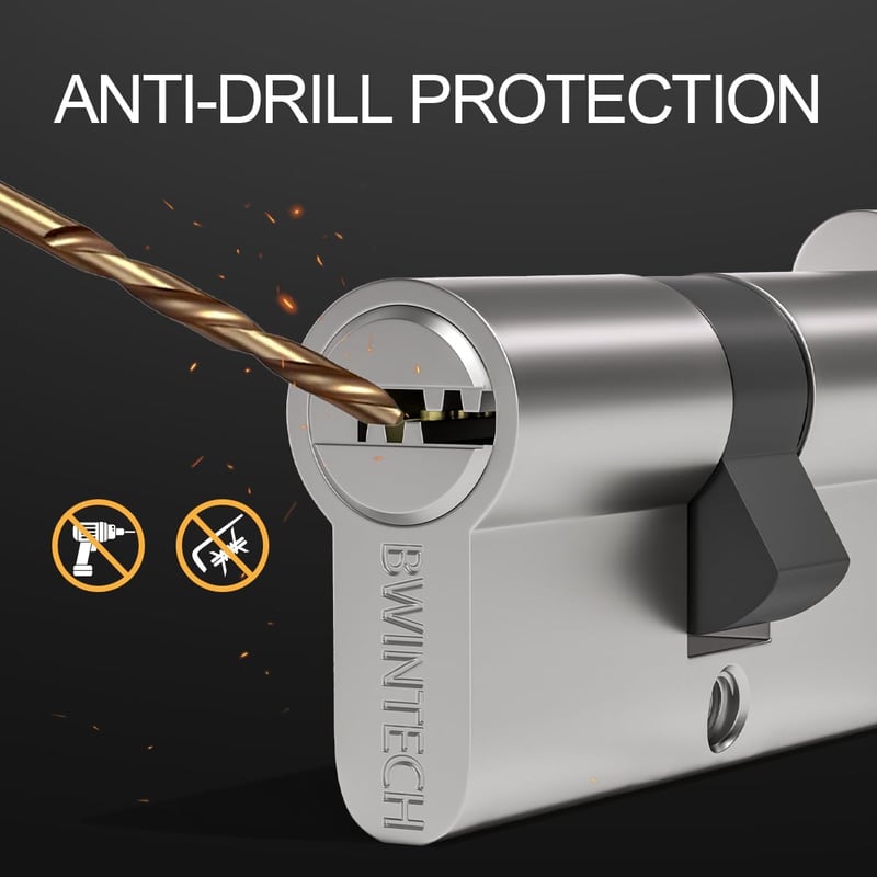 Bwintech Nikkel-Cink Hengerzár 60mm Kulcsos Ajtózár 30+30