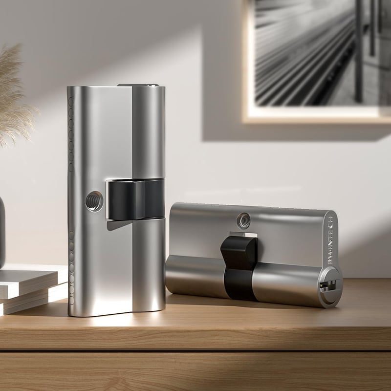 Bwintech 40/50 mm Euro Réz Zárbetét, 5 Sárgaréz Kulccsal - Fúrásbiztos, Törésbiztos, Zárfésülés Elleni Védelemmel, Szatén Nikkel Kivitel