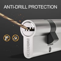 Bwintech 45/55 mm Euro Hengerzár 100 mm Satin Nikkel Biztonsági Cilinderzár 5 Kulccsal 3