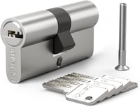 Bwintech 45/55 mm Euro Hengerzár 100 mm Satin Nikkel Biztonsági Cilinderzár 5 Kulccsal 1
