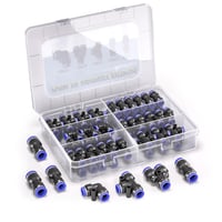 Bwintech 46-dijelni set pneumatskih brzih spojnica 6 mm - ravne/koljeno/T/razdjelnik i redukcijski priključci 4-6.4-8.6-8 mm za PU/najlon/PE 1