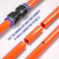 Bwintech 46 részes 6mm-es pneumatikus gyorscsatlakozó készlet - egyenes/könyök/T/elosztó és 4-6.4-8.6-8mm-es szűkítő csatlakozók PU/nylon/PE 7