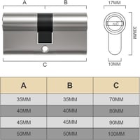 Bwintech 60mm (30/30) Euro Hengerzár - Nikkel-Cink Ötvözet Ajtózár 8 Dimple Kulccsal, Magas Biztonság Fa, UPVC és Bejárati Ajtókhoz 2
