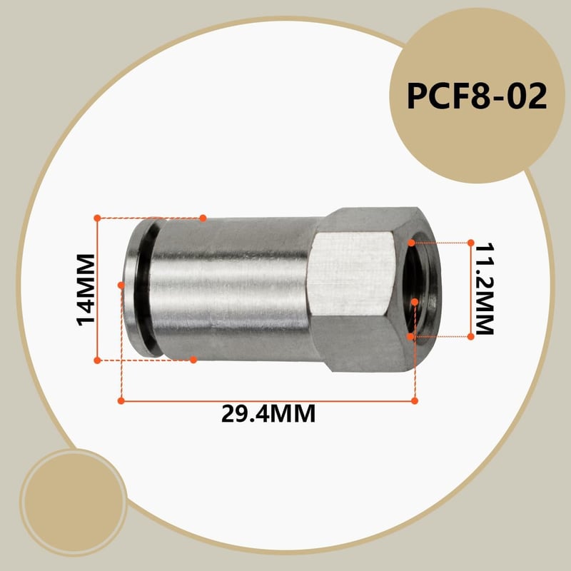Bwintech Egyenes Pneumatikus Gyorscsatlakozó Készlet - 5 db Nikkelezett Sárgaréz, 8mm Tömlő x 1/4" BSP Menetes, Ipari Automatizáláshoz
