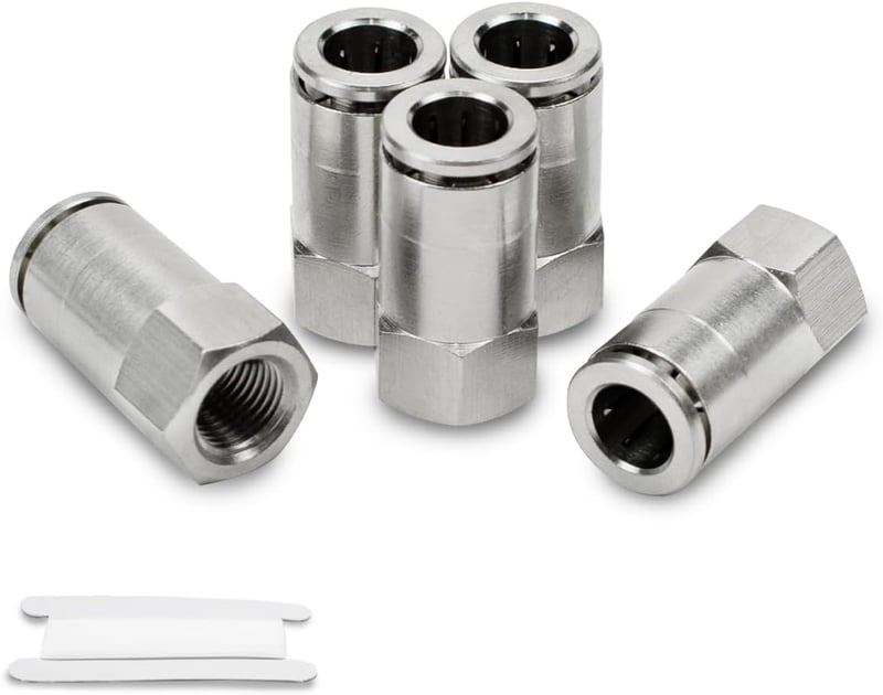 Bwintech Egyenes Pneumatikus Gyorscsatlakozó Készlet - 5 db Nikkelezett Sárgaréz, 8mm Tömlő x 1/4" BSP Menetes, Ipari Automatizáláshoz