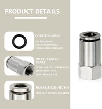 Bwintech Egyenes Pneumatikus Gyorscsatlakozó Készlet - 5 db Nikkelezett Sárgaréz, 8mm Tömlő x 1/4" BSP Menetes, Ipari Automatizáláshoz 3