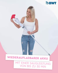 Aspirator de piscină cu acumulator BWT BC02 - fără fir, autonomie de 30 de minute, 2000 mAh, pentru piscine pentru copii și jacuzzi, cu mâner standard 4