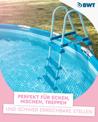 Aspirator de piscină cu acumulator BWT BC02 - fără fir, autonomie de 30 de minute, 2000 mAh, pentru piscine pentru copii și jacuzzi, cu mâner standard 7