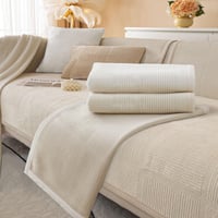 Husă de canapea BXAEYIPOR cu bază antiderapantă, husă de protecție universală, texturată, într-o singură culoare, pentru sufragerie, husă de șezut disponibilă în mai multe dimensiuni 1