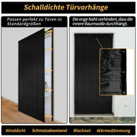 BXI Hrubej akustickej izolačnej prikrývky na dvere a okná 95x220x2 cm, zvukotesný záves do spálne a hudobného štúdia 4