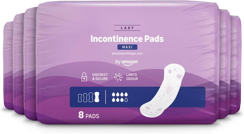 by Amazon Maxi Inkontinencia Betét Szagtalan 48 db (6x8 db) - Maxi - 48 Pads (6 Packungen à 8 Stück)