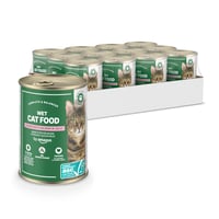 Hrană umedă pentru pisici by Amazon, fără cereale, bucățele de somon în jeleu (certificat ASC), 12 x 405 g 1