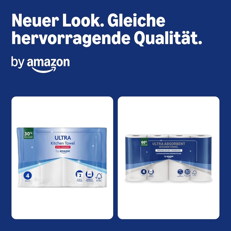 by Amazon TAD Ultra Nedvszívó Konyhai Papírtörlő 4 Tekercs 51 Lap FSC Tanúsított - 4 pieces (pack of 1)