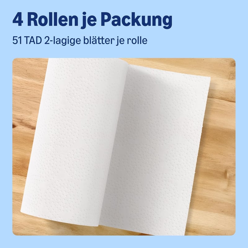 by Amazon TAD Ultra Nedvszívó Konyhai Papírtörlő 4 Tekercs 51 Lap FSC Tanúsított - 4 pieces (pack of 1)