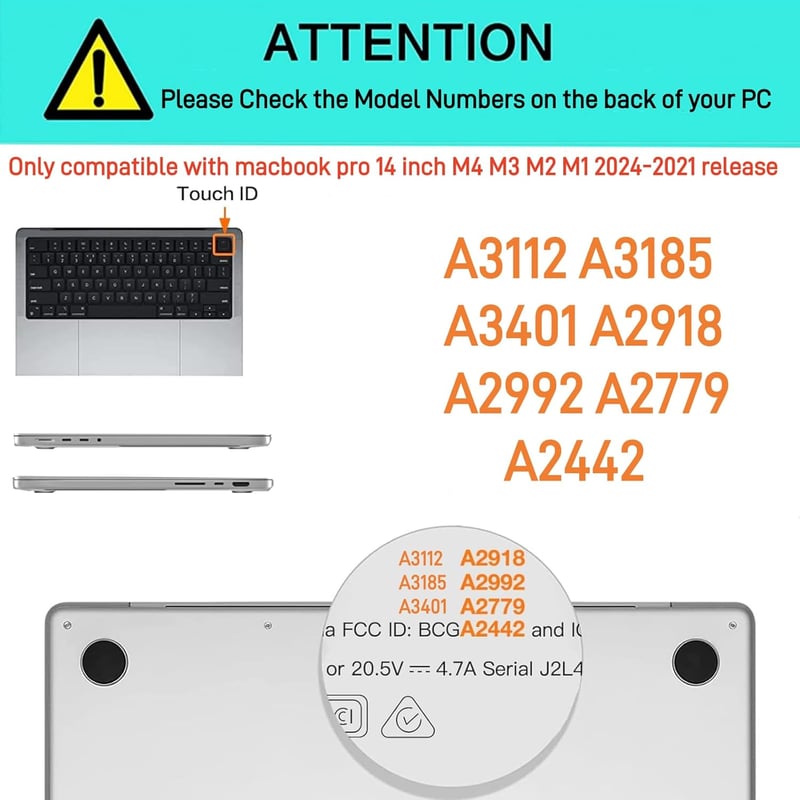 BYCeKe MacBook Pro 14" Tok 2021-2024 M4-M1 Modellekhez A3112 A3185 A3401 A2918 A2992 A2779 A2442 - Kockás Mintás Műbőr Védőtok Billentyűzet 