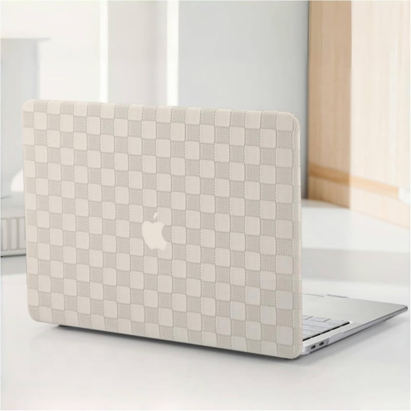 BYCeKe MacBook Pro 14" Tok 2021-2024 M4-M1 Modellekhez A3112 A3185 A3401 A2918 A2992 A2779 A2442 - Kockás Mintás Műbőr Védőtok Billentyűzet 