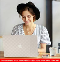 BYCeKe MacBook Pro 14" Tok 2021-2024 M4-M1 Modellekhez A3112 A3185 A3401 A2918 A2992 A2779 A2442 - Kockás Mintás Műbőr Védőtok Billentyűzet  7