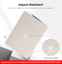 BYCeKe MacBook Pro 14" Tok 2021-2024 M4-M1 Modellekhez A3112 A3185 A3401 A2918 A2992 A2779 A2442 - Kockás Mintás Műbőr Védőtok Billentyűzet  4