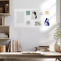 Tablă Magnetică Metalică byde Flatbo 70x35 cm - Pentru Cărți Poștale, Amintiri și Notițe, cu 4 Magneți și Kit de Montare 4
