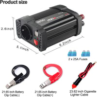 BYGD 200W autós inverter, 12V DC / 220-230V AC, dupla USB 3.1A 6
