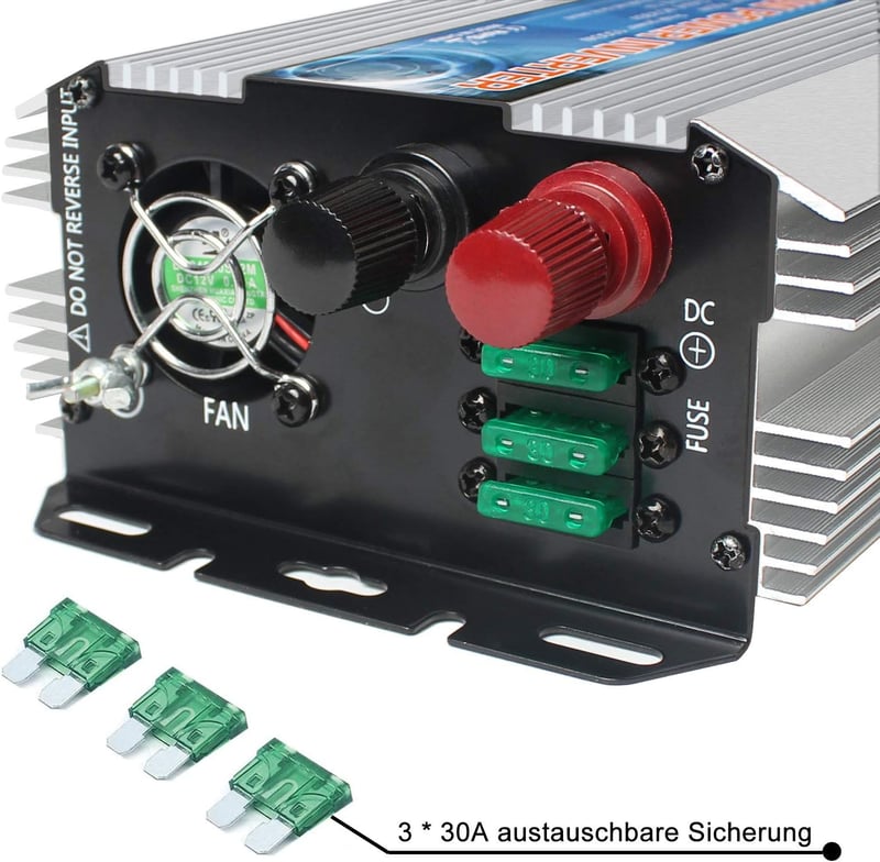 BYGD Feszültségátalakító 12V-ról 230V-ra 750W/1500W - Autós Inverter 2 USB Porttal, Szivargyújtó Csatlakozással