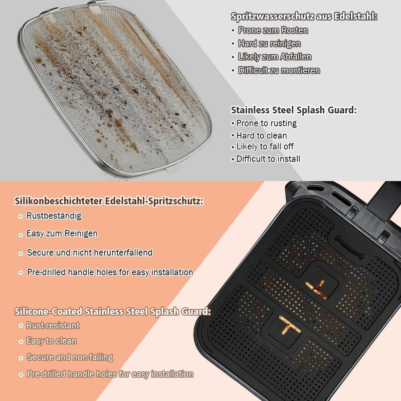 BYKITCHEN Ninja AF400EU AF451EU Foodi Max olajfröccsenés védő 2db szett - Silicone