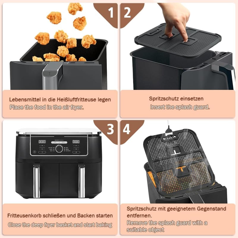 BYKITCHEN Ninja AF400EU AF451EU Foodi Max olajfröccsenés védő 2db szett - Silicone