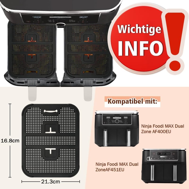 BYKITCHEN Ninja AF400EU AF451EU Foodi Max olajfröccsenés védő 2db szett - Silicone