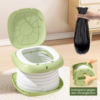 BYZESTY Olă Portabilă Pliabilă pentru Copii, WC de Călătorie cu Pungi de Gunoi, Verde, pentru Utilizare la Interior și Exterior, 0-8 Ani, Portabilă 5