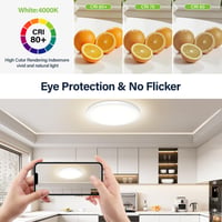 Bzavor LED stropna svjetiljka, energetski razred A, 11W, 2600lm, 4000K, okrugla, promjer 30 cm, IP54 vodootporna, ultra tanka, bijela, za kuhinju, kupaonicu, dnevni boravak, spavaću sobu, hodnik 4