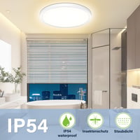Bzavor LED stropna svjetiljka, energetski razred A, 11W, 2600lm, 4000K, okrugla, promjer 30 cm, IP54 vodootporna, ultra tanka, bijela, za kuhinju, kupaonicu, dnevni boravak, spavaću sobu, hodnik 5