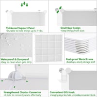 C&AHOME Policový regál v tvare kociek so 16 priehradkami, DIY modulárna plastová skriňa, mliečne biela, 122x31x122 cm, do spálne, obývačky, kancelárie 7