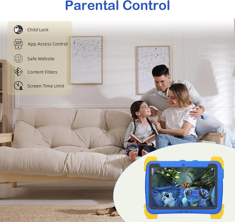 C idea 10.1" HD Gyermek Tablet Android 13, 6000mAh, 3-12 év, Oktatási Tanulótablet Kék