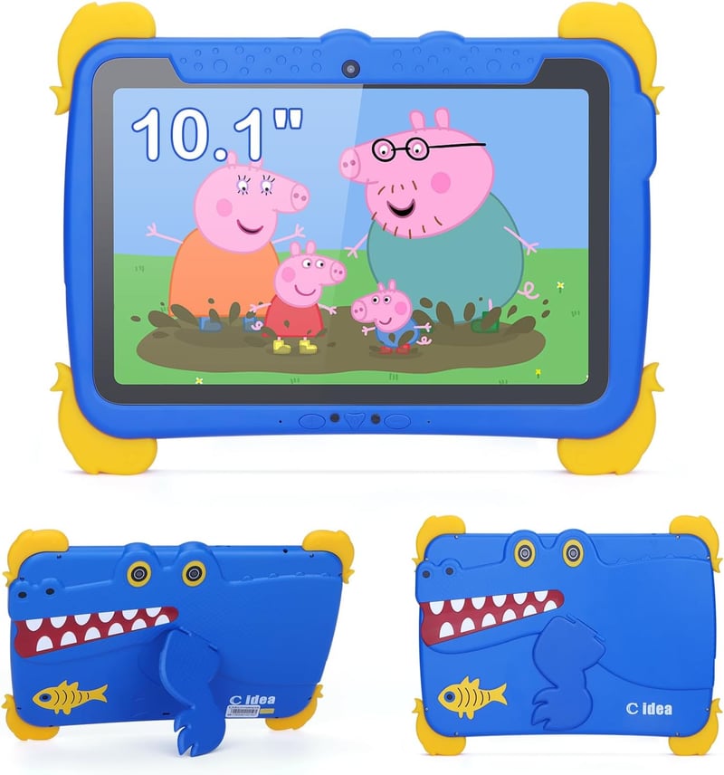 C idea 10.1" HD Gyermek Tablet Android 13, 6000mAh, 3-12 év, Oktatási Tanulótablet Kék
