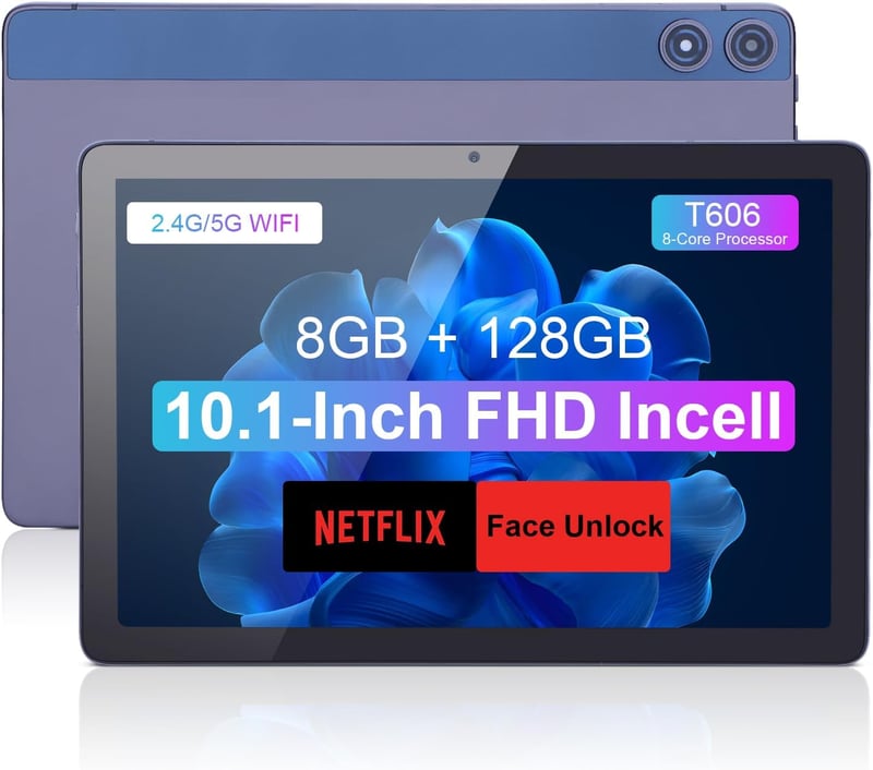 C idea 10.1 hüvelykes Android 12 tablet 8GB RAM 128GB tárhellyel WiFi 5G